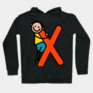 Letter X for Boys alphabet Kids Colorful Cartoon Character Hoodie